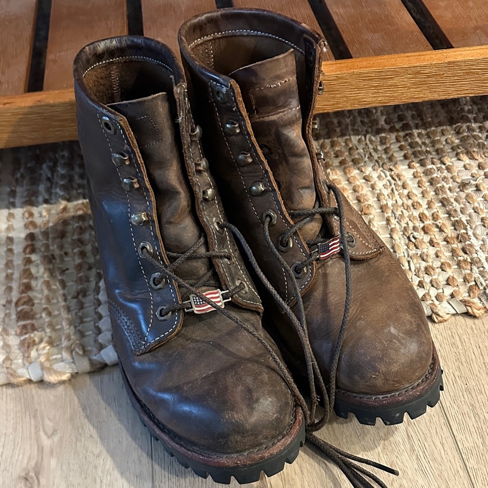 Chippewa Dark Brown Leather Lace-Up Boots